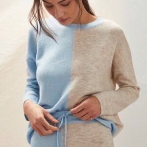 Saturday Sunday Anthropologie Lea Colorblock Sweater Loungewear Cozy Pajama XS